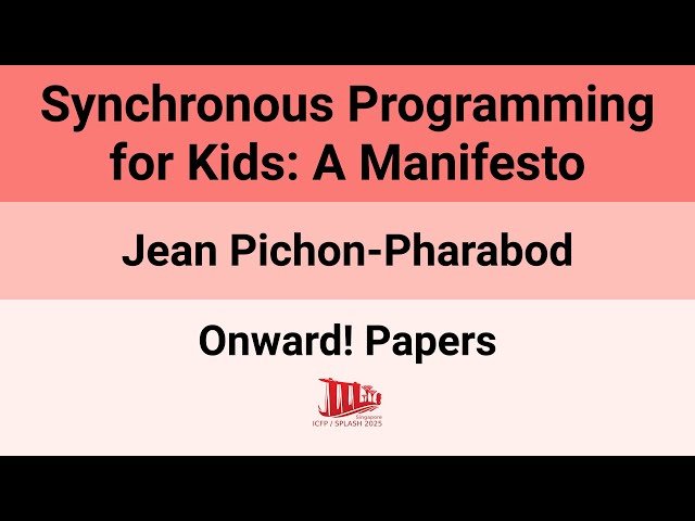 Synchronous Programming for Kids - A Manifesto
