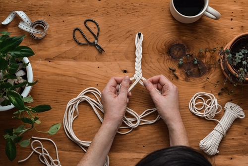 Virtual Macramé Moon Dream Catcher (Kit Included) (Team Building)