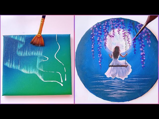 10 Easy Painting Ideas for Beginners - Art Hacks and Scenery Painting Techniques