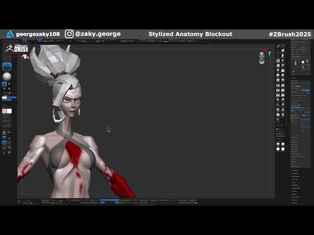 Stylized Anatomy Blockouts - ZBrush 2025 - Day 23