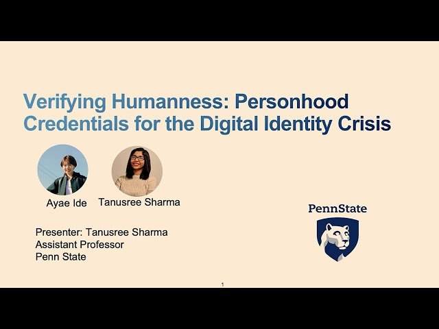 Verifying Humanness - Personhood Credentials for the Digital Identity Crisis