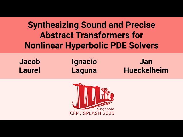 Synthesizing Sound and Precise Abstract Transformers for Nonlinear Hyperbolic PDE Solvers