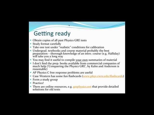 Acing the Physics GRE - Tips and Strategies