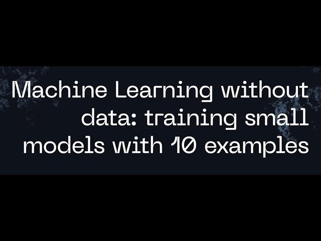 Machine Learning Without Data - Training Small Models with 10 Examples