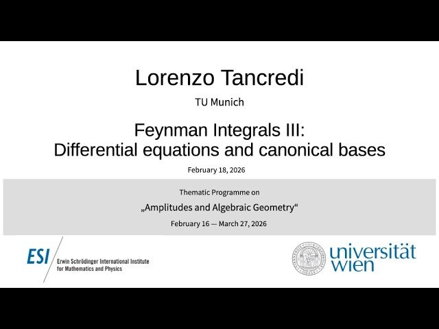 Feynman Integrals III - Differential Equations and Canonical Bases