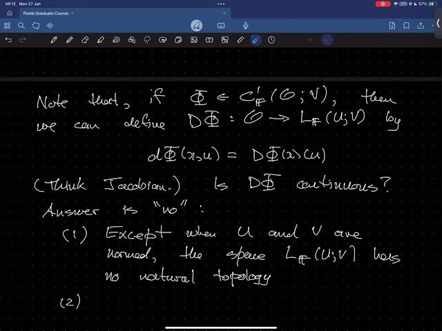 Infinite-Dimensional Analysis and Differential Geometry - Lecture 07
