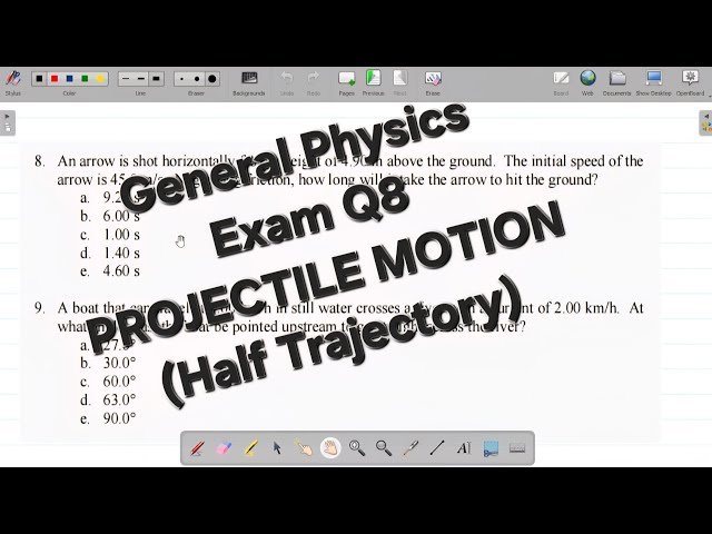 General Physics Examination on Projectile Motion - How to Solve Exam Questions - Part 8