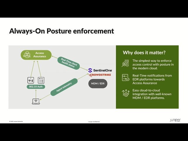 Juniper Access Assurance (NAC) - Client Onboarding, Always-On Posture, Built-in Profiling