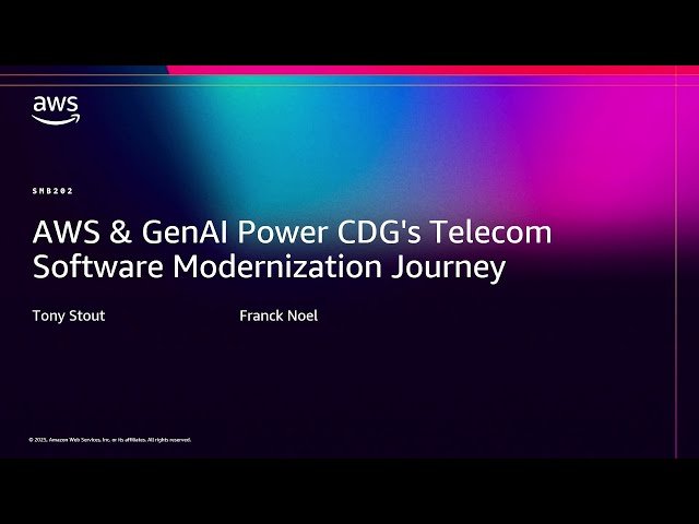 AWS and GenAI Power CDG's Telecom Software Modernization Journey