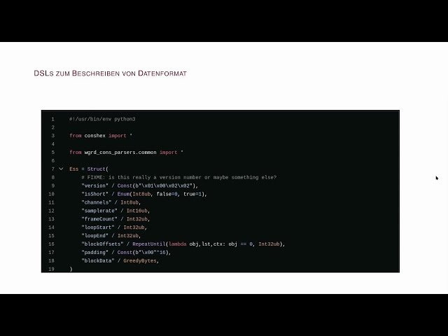 Domänenspezifische Sprachen zum Reverse Engineering von Datenformaten