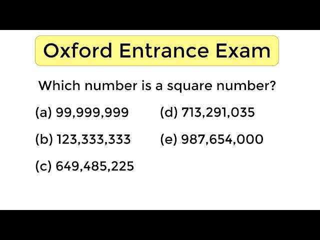 Oxford Mathematics Admissions Test Problems - Perfect Squares and Integer Approximation