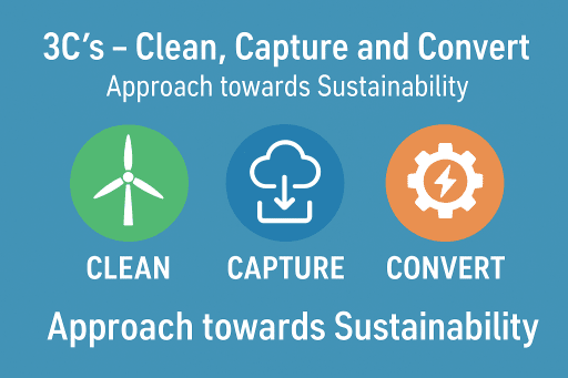 3C’s – Clean, Capture and Convert (Approach towards Sustainability)