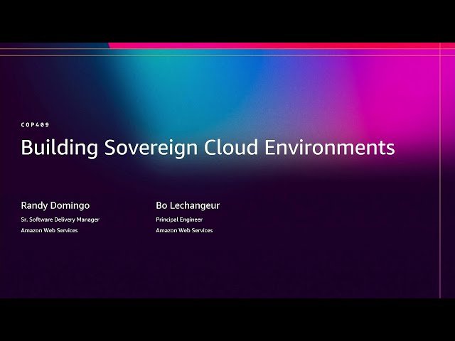 Building Sovereign Cloud Environments - COP409