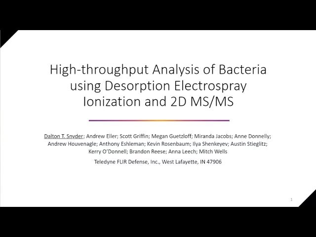 High-Throughput Analysis of Pathogens Using Desorption Electrospray Ionization and 2D MS/MS