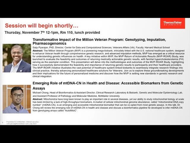 Transforming Genomic Medicine - Advances from the Million Veteran Program and Mitochondrial Biomarker Discovery