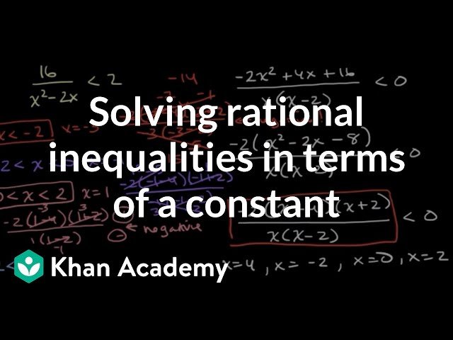 Solving Rational Inequalities by Testing Intervals in Terms of a Constant