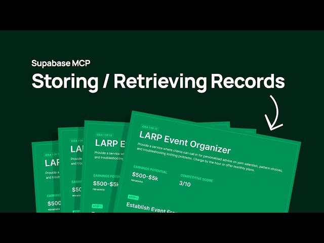 Cursor + Supabase MCP - Storing and Retrieving Data for SideBling Project