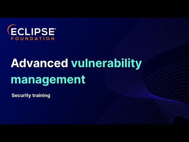Advanced Vulnerability Management - Eclipse Foundation Security Training 2025