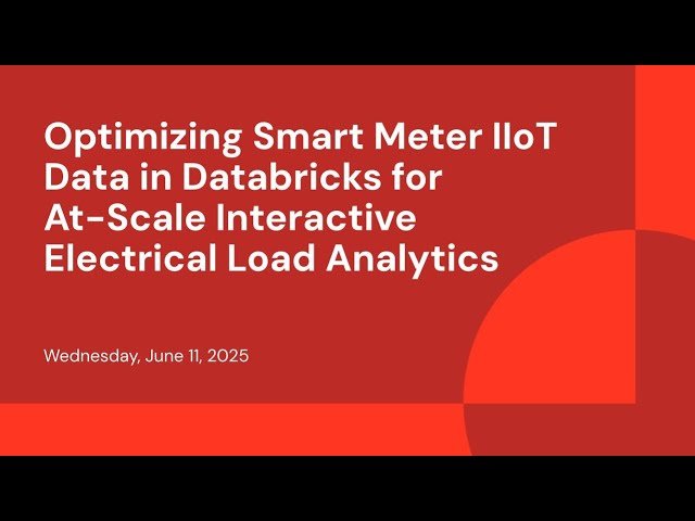 Optimizing Smart Meter IIoT Data in Databricks for At-Scale Interactive Electrical Load Analytics