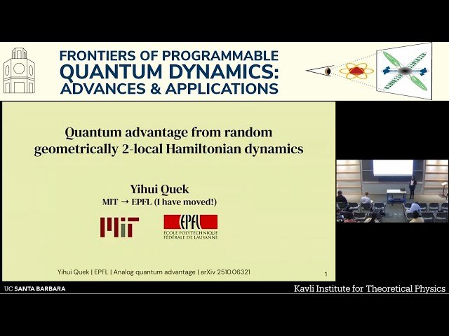 Quantum Advantage from Random Geometrically-Two-Local Hamiltonian Dynamics