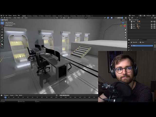 Speed Modeling a Sci-Fi Room in Blender 4.2
