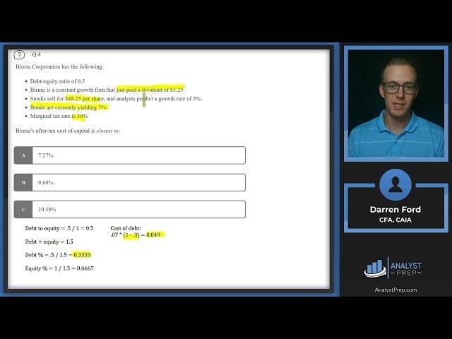 CFA Level I Mock Exam - Questions 1-10