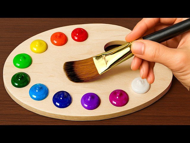 Simple Sunset Acrylic Painting Tutorial - Color Mixing and Blending Techniques