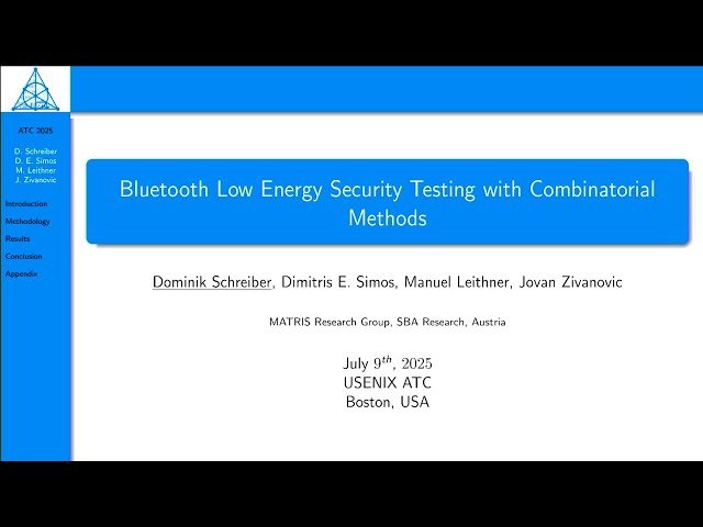 Bluetooth Low Energy Security Testing with Combinatorial Methods