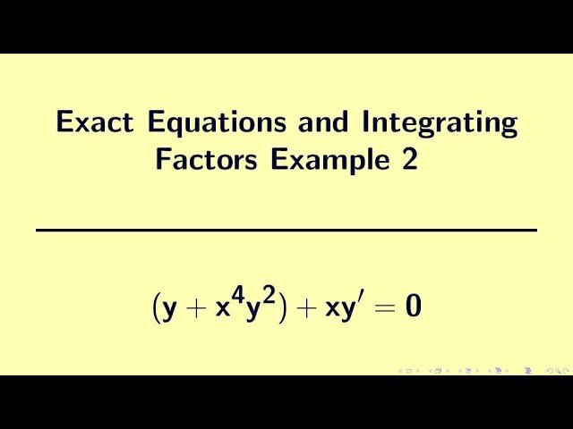 Exact Differential Equations