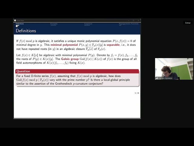 Galois Groups of D-finite Series Modulo Primes