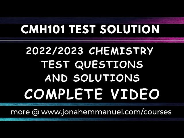 Chemistry Test Revision Class for First Year University Students