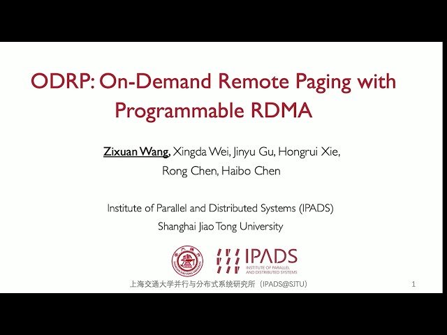 ODRP - On-Demand Remote Paging with Programmable RDMA