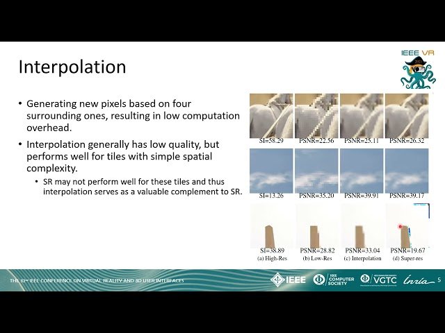 Adaptive 360-Degree Video Streaming with Super-Resolution and Interpolation