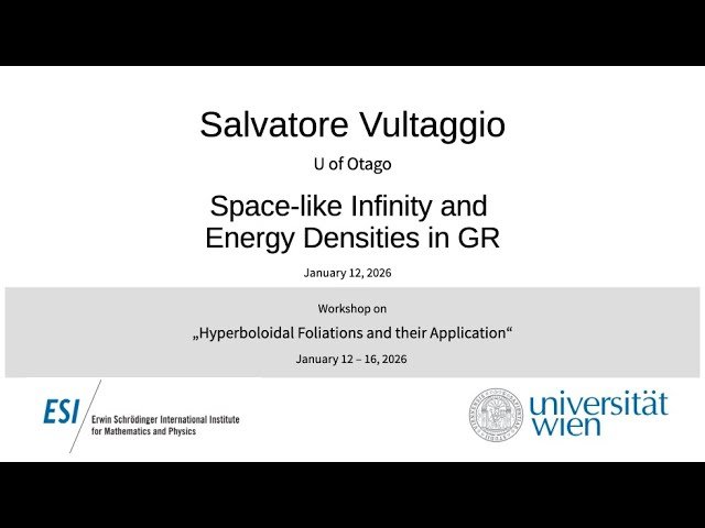 Space-like Infinity and Energy Densities in General Relativity