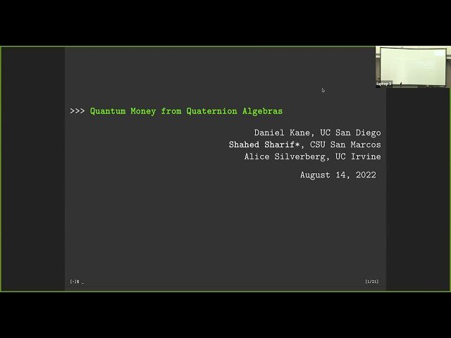 Quantum Money from Quaternion Algebras