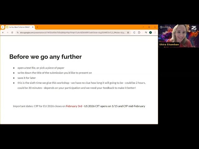 So You Want To Be An OWASP Speaker?