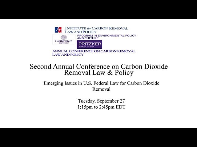Emerging Issues in U.S. Federal Law for Carbon Dioxide Removal