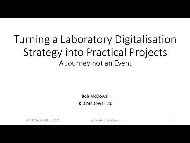 Turning a Laboratory Digitalisation Strategy into Practical Projects