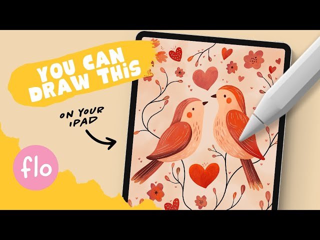 Draw Two Cute Love Birds in Procreate - Valentine's Day Special