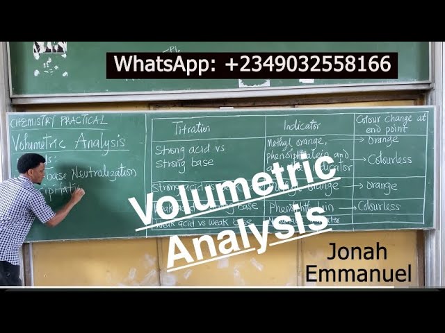 Volumetric Analysis - Chemistry Acid-Base Titration and Indicators