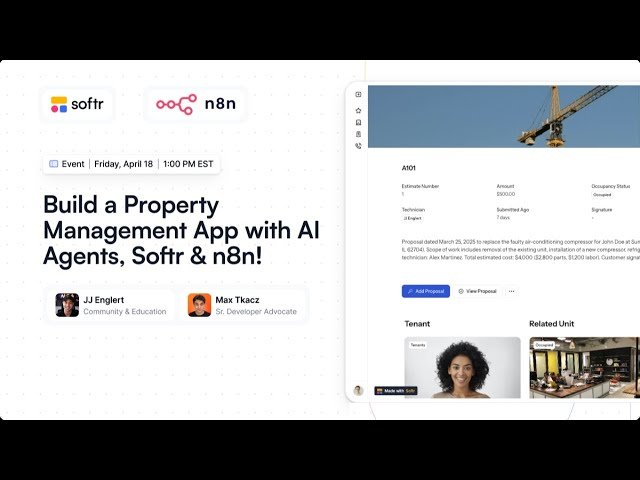 Build a Property Management App with AI Agents, Softr and n8n