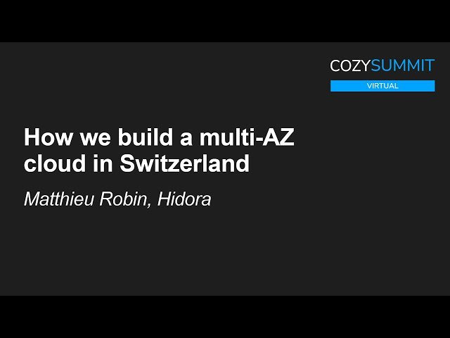 How We Build a Multi-AZ Cloud in Switzerland