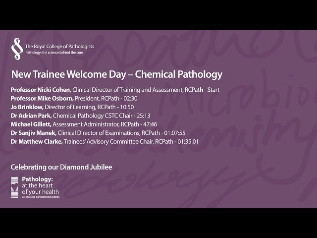 Chemical Pathology New Trainee Welcome Day 2022