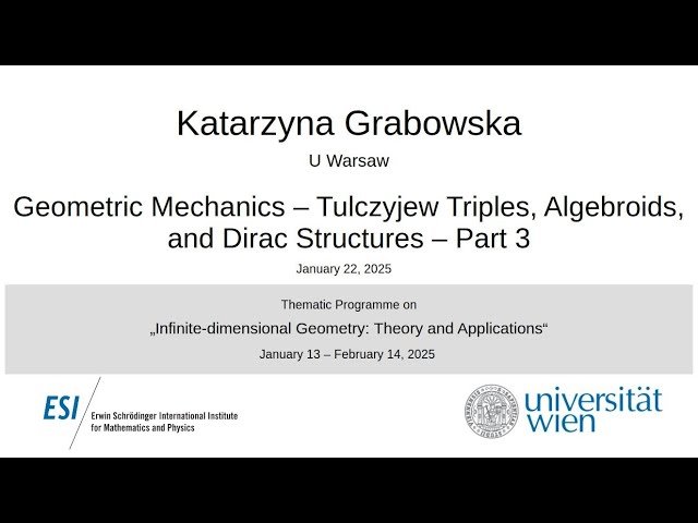 Geometric Mechanics: Tulczyjew Triples, Algebroids, and Dirac Structures - Part 3