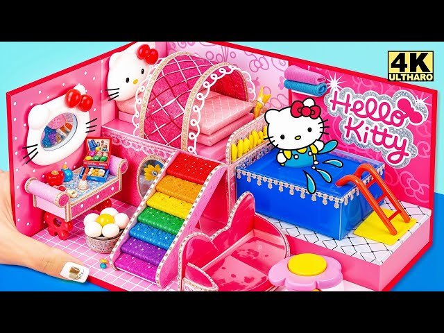 Make a Super Pretty Pink Hello Kitty Dollhouse from Recycled Cardboard