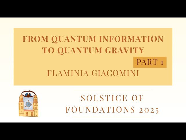 From Quantum Info to Quantum Gravity - Part 1