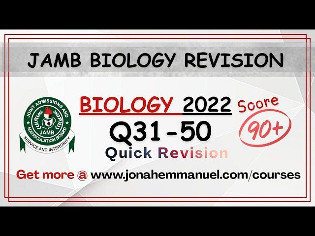 Biology JAMB 2022 Tutorial - Past Questions and Answers Revision
