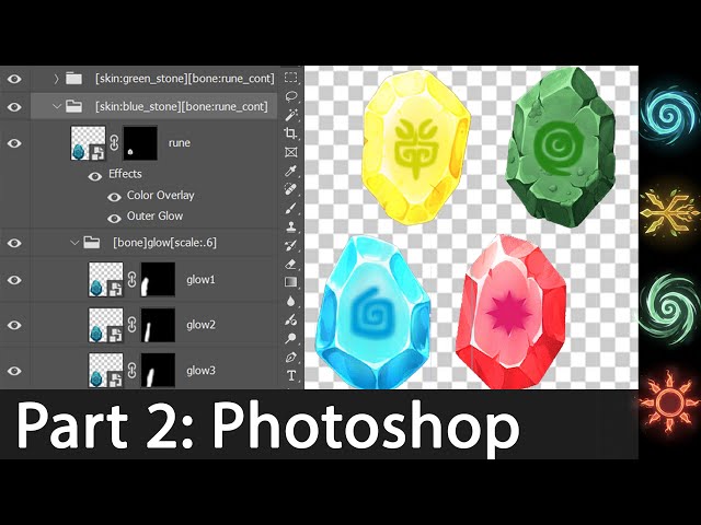 Animating Slot Game in Spine - Cutting in Photoshop Part 2