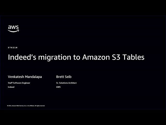 Indeed's Migration to Amazon S3 Tables - 80PB Data Lake Transformation