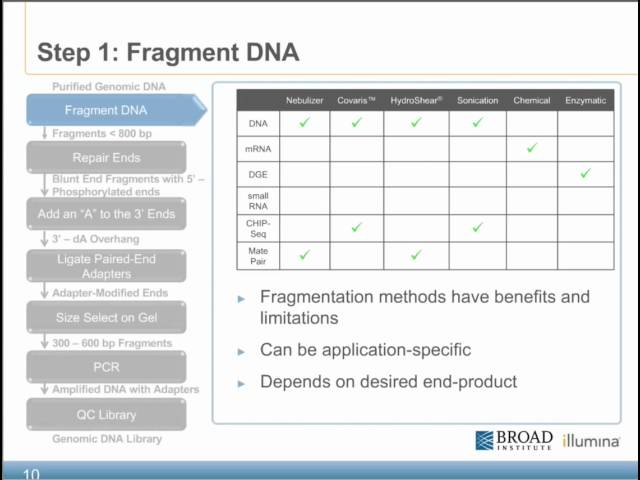 Broad/Illumina Genome Analyzer Boot Camp - Chemistry and Workflows